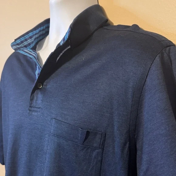 Brioni Dark Blue Cotton Pique Polo Shirt - Picture 3 of 9